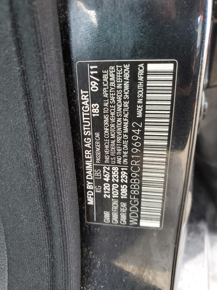 2012 Mercedes-Benz C-klasse VIN WDDGF8BB9CR196942 Copart auction photo, rear end / minor dent/scratches damage thumbnail 12