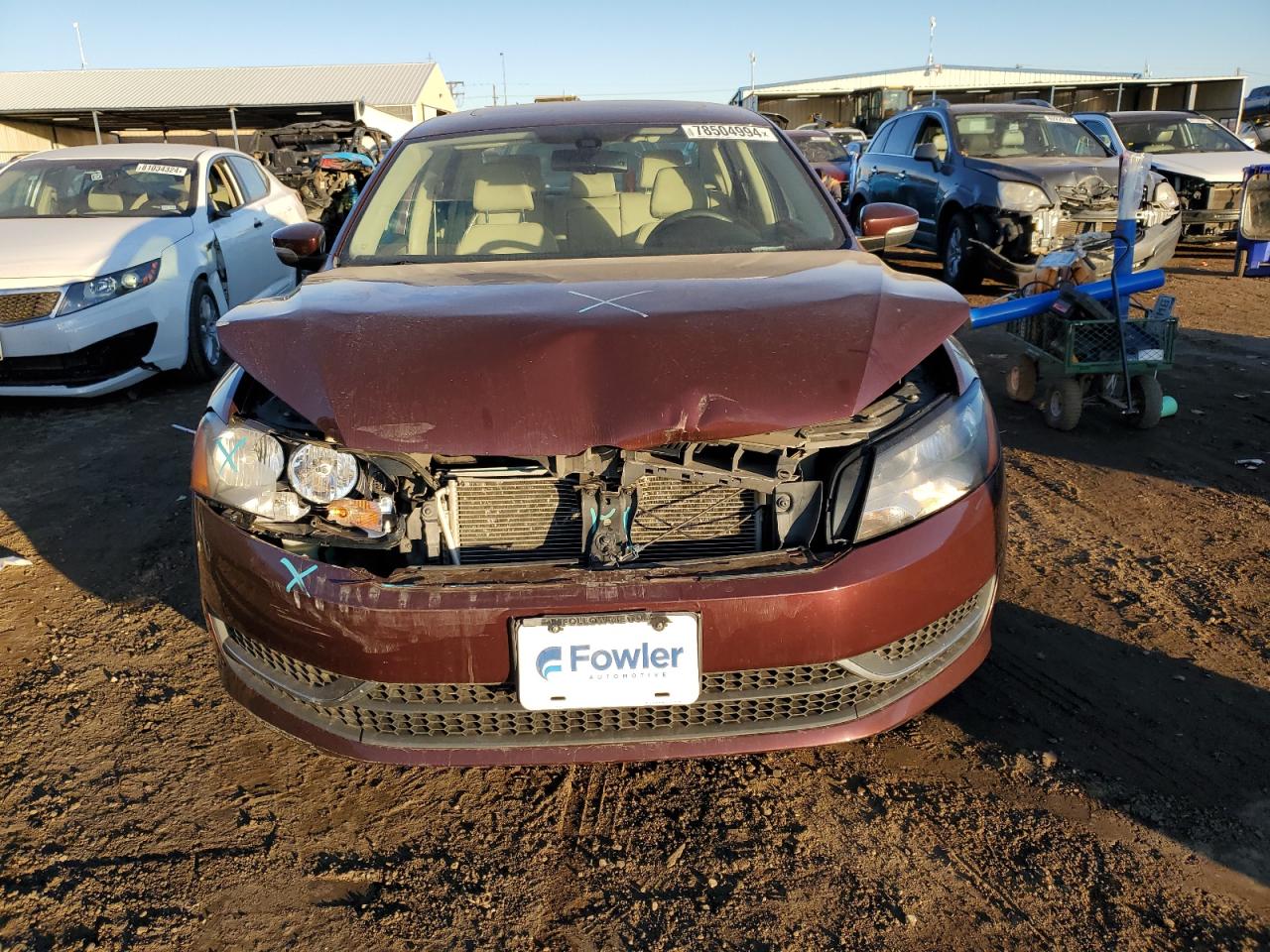 2014 Volkswagen Passat VIN 1VWBS7A39EC034154 Copart auction photo, front end damage thumbnail 5