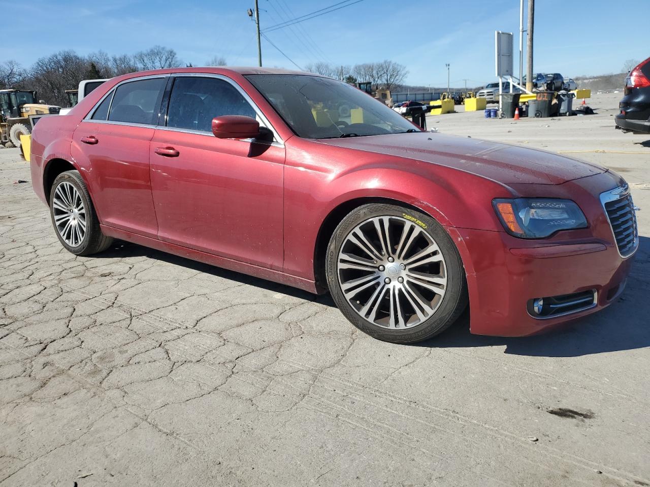 2013 Chrysler 300 VIN 2C3CCABG8DH586375 Copart auction photo, side / front end damage thumbnail 4