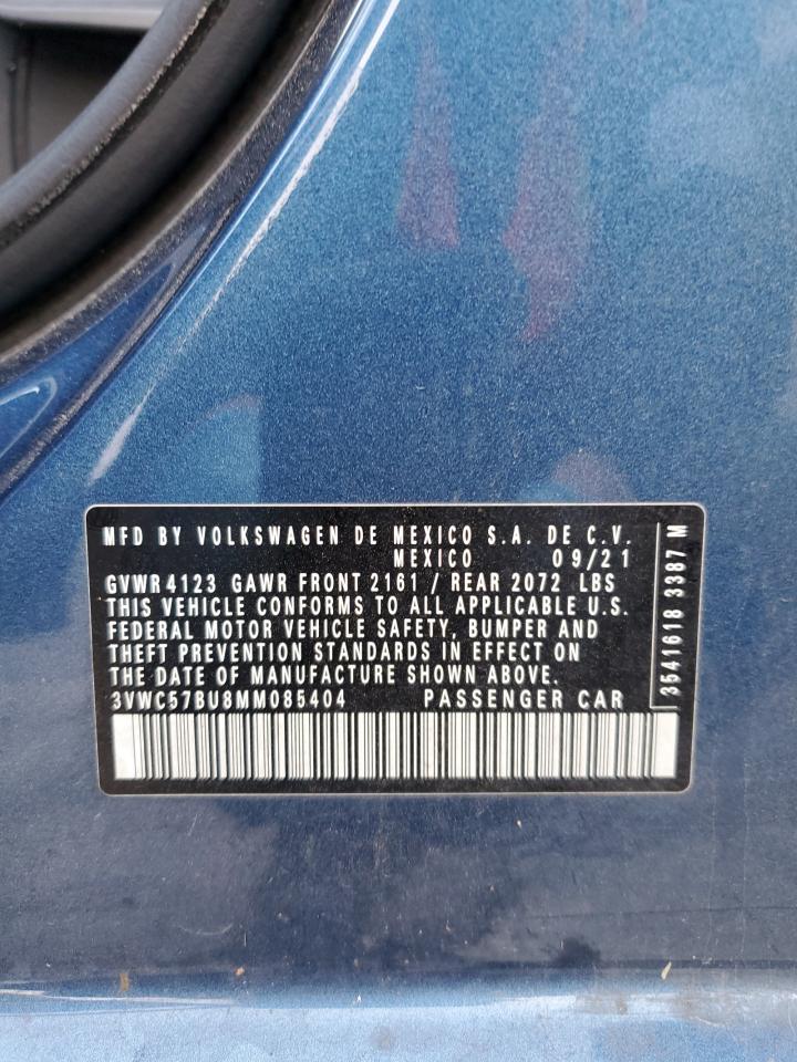 2021 Volkswagen Jetta VIN 3VWC57BU8MM085404 Copart auction photo, front end damage thumbnail 12