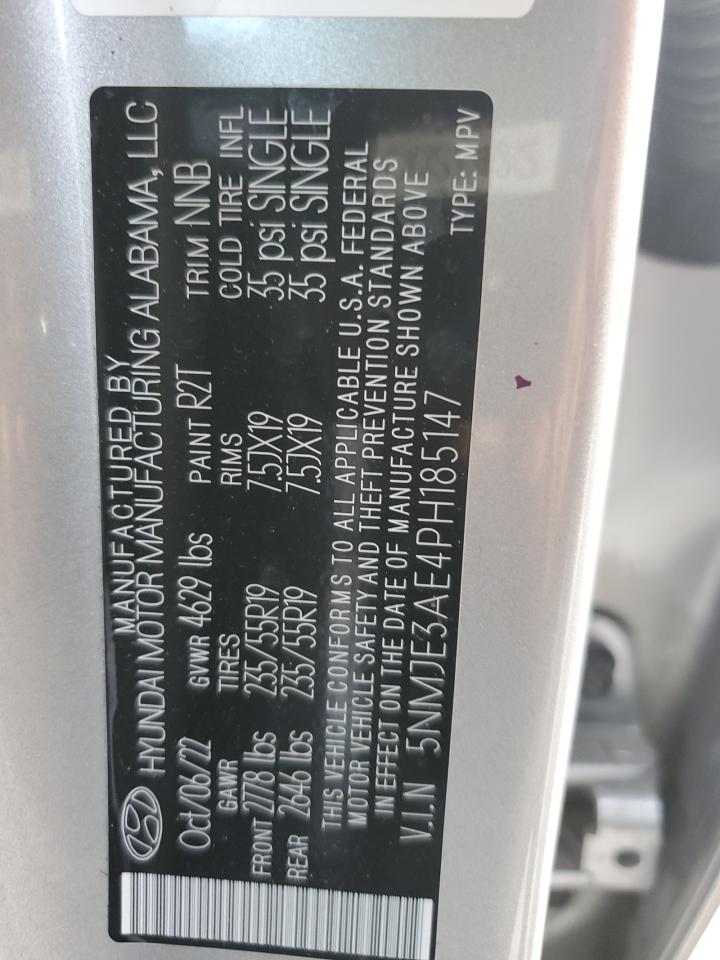 2023 Hyundai Tucson VIN 5NMJE3AE4PH185147 Copart auction photo, front end / rear end damage thumbnail 15