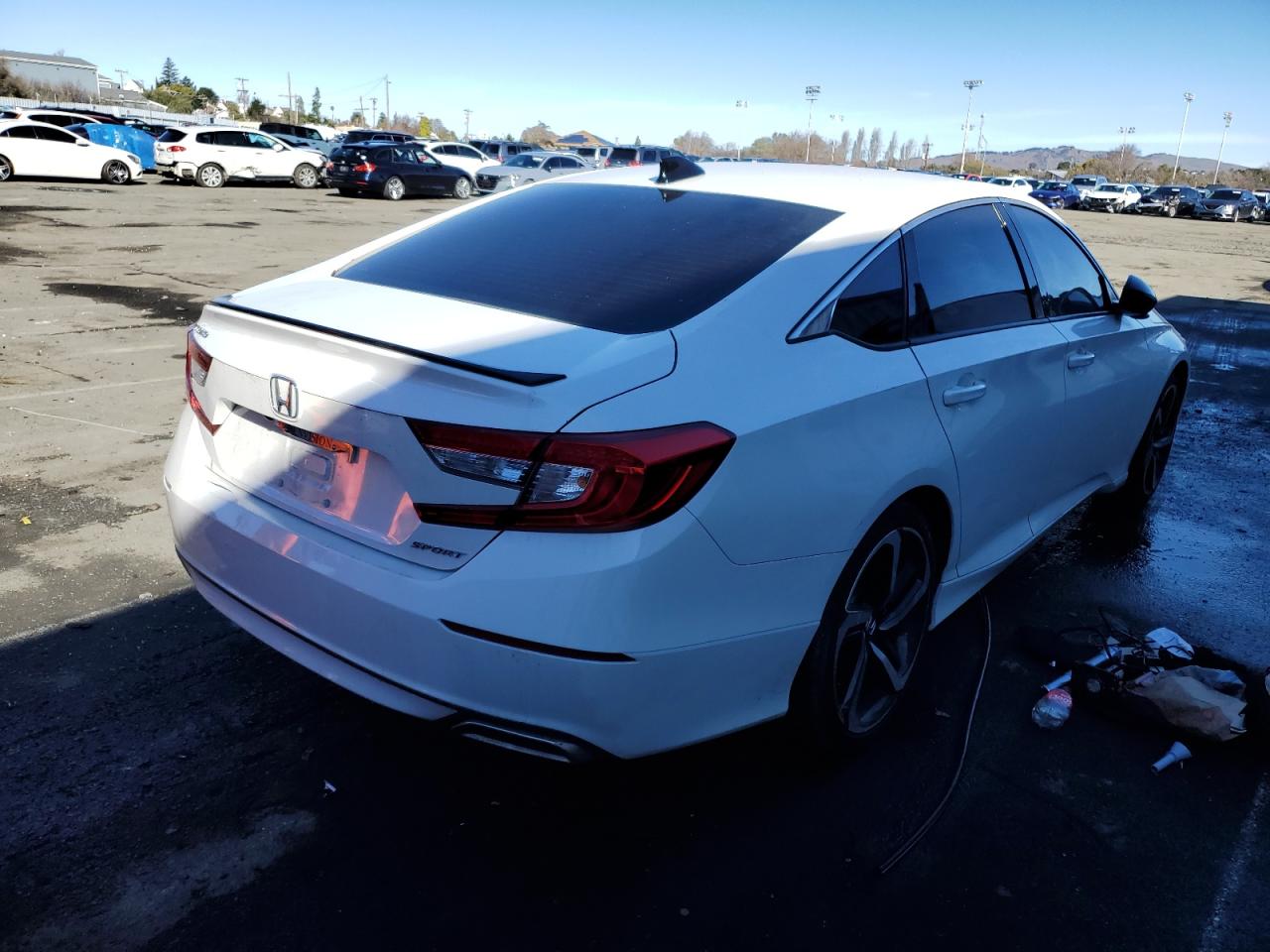2021 Honda Accord VIN 1HGCV1F39MA062813 Copart auction photo, vandalism damage thumbnail 3