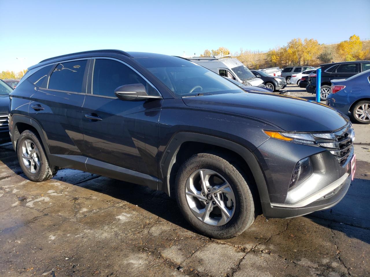2022 Hyundai Tucson VIN 5NMJBCAE9NH037307 Copart auction photo, side / hail damage thumbnail 4