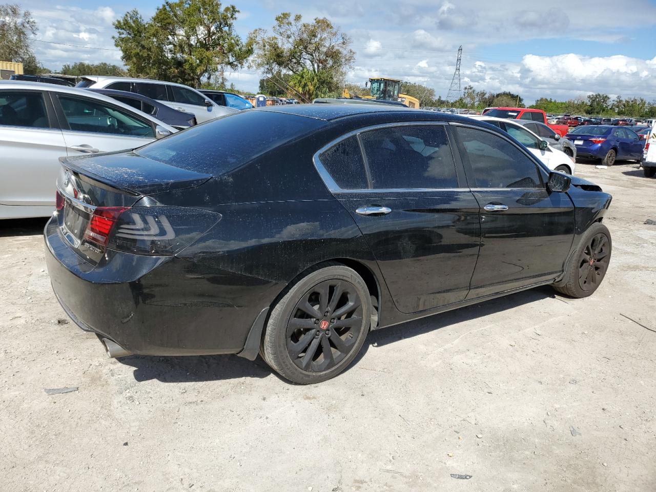 2014 Honda Accord VIN 1HGCR2F55EA000399 Copart auction photo, front end / frame damage damage thumbnail 3