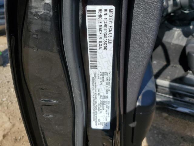 2020 Dodge Durango VIN 1C4RDJDG4LC382707 Copart auction photo, side damage thumbnail 12