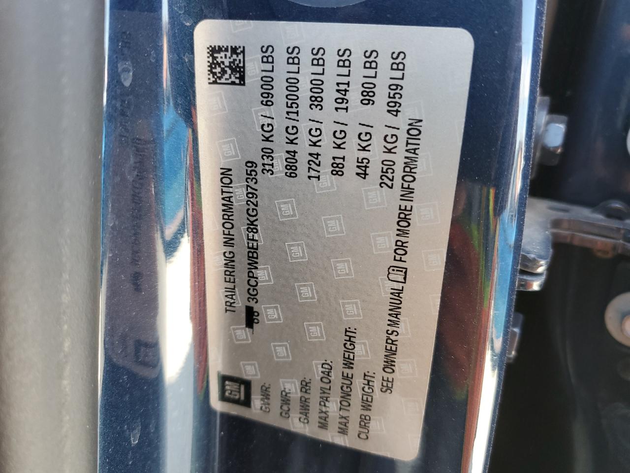 2019 Chevrolet Silverado VIN 3GCPWBEF8KG297359 Copart auction photo, rear end damage thumbnail 13