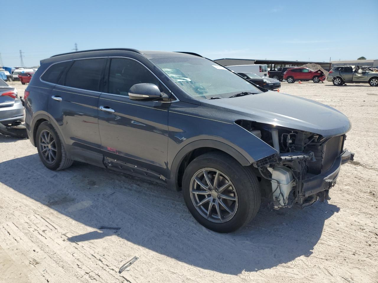 2014 Hyundai Santa Fe VIN KM8SR4HFXEU087013 Copart auction photo, front end / side damage thumbnail 4