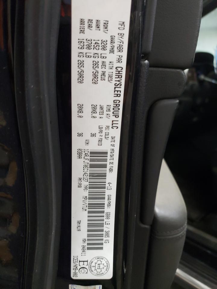 2014 Jeep Grand Cherokee VIN 1C4RJFJT0EC142127 Copart auction photo, rear end damage thumbnail 12