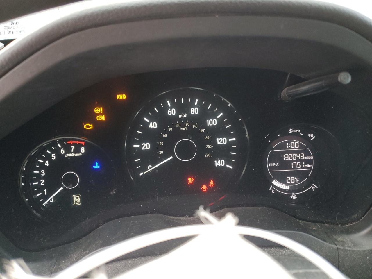 2016 Honda HR-V VIN 3CZRU6H36GM707179 Copart auction photo, front end / side damage thumbnail 9