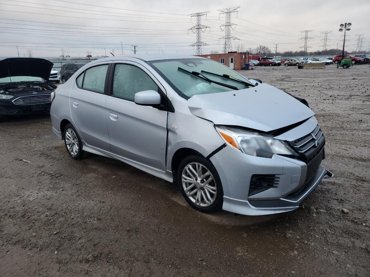 2021 Mitsubishi Mirage VIN ML32FUFJ5MHF05186 Copart auction photo, front end / side damage thumbnail 4