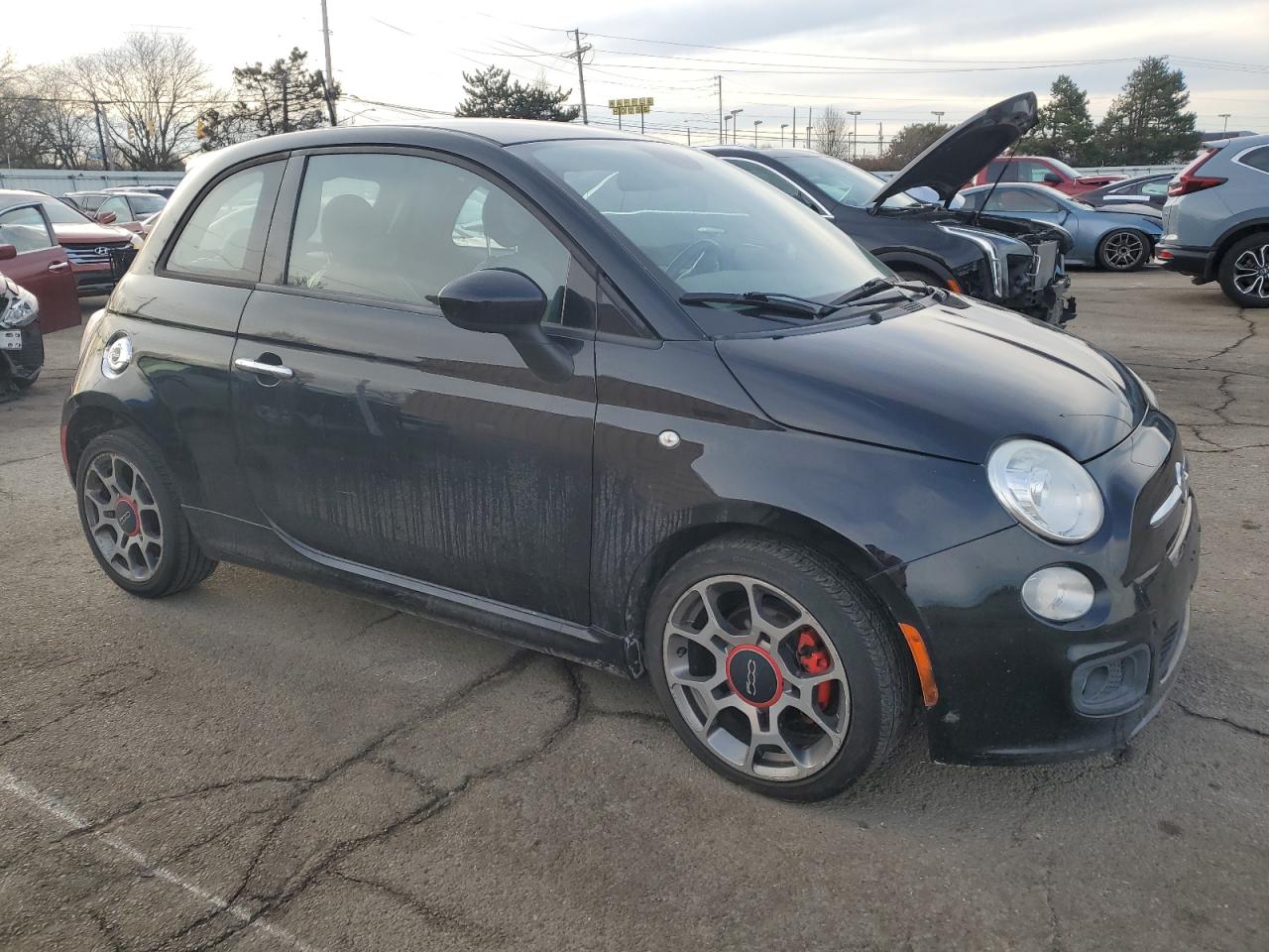 2015 Fiat 500 VIN 3C3CFFBR1FT757094 Copart auction photo, side / rear end damage thumbnail 4