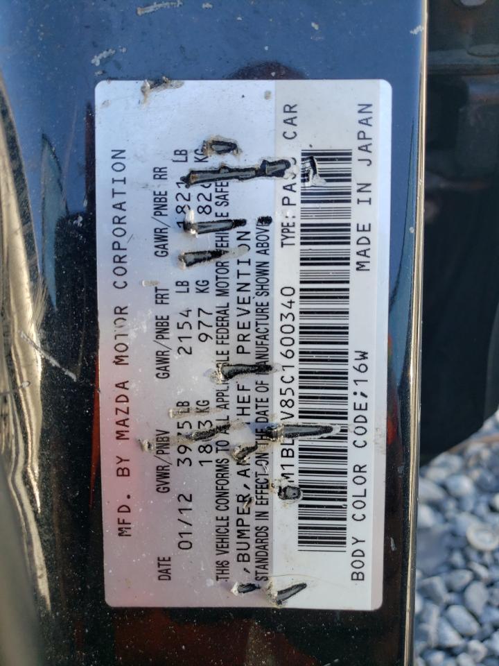 2012 Mazda 3 VIN JM1BL1V85C1600340 Copart auction photo, rear end damage thumbnail 12