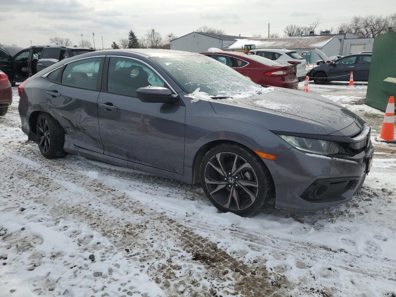 2019 Honda Civic VIN 2HGFC2F86KH591557 Copart auction photo, side damage thumbnail 4