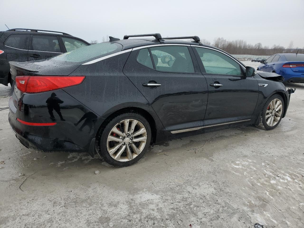 2014 KIA Optima VIN 5XXGR4A65EG341799 Copart auction photo, all over damage thumbnail 3