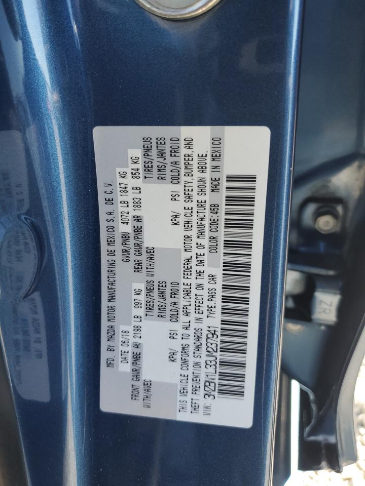 2018 Mazda 3 VIN 3MZBN1L33JM237941 Copart auction photo, front end damage thumbnail 14