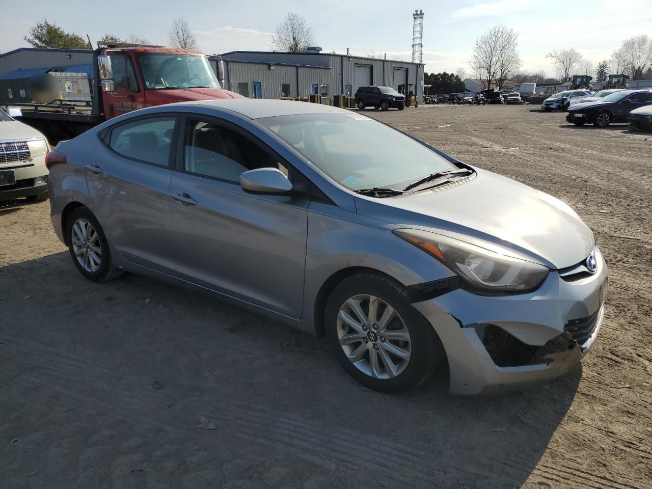 2014 Hyundai Elantra VIN KMHDH4AE1EU122597 Copart auction photo, vandalism / front end damage thumbnail 4