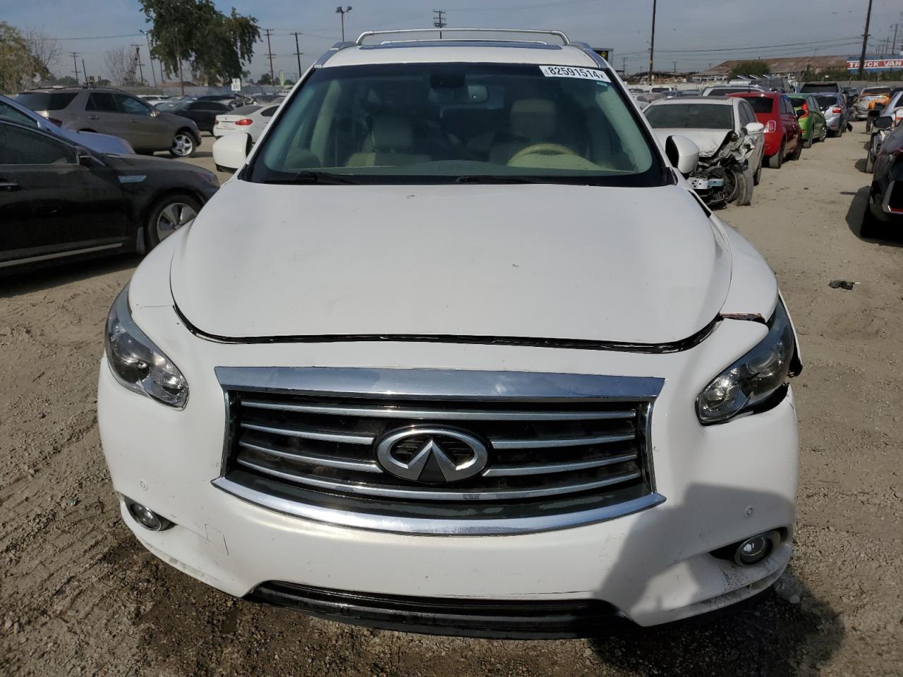 2014 Infiniti QX60 VIN 5N1AL0MM2EC554568 Copart auction photo, front end / side damage thumbnail 5