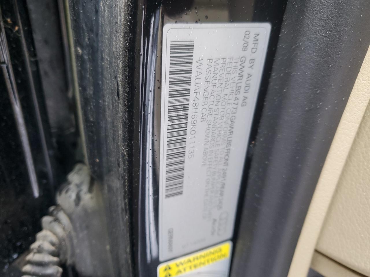 2009 Audi A4 VIN WAUAF48H69K011135 Copart auction photo, minor dent/scratches damage thumbnail 12