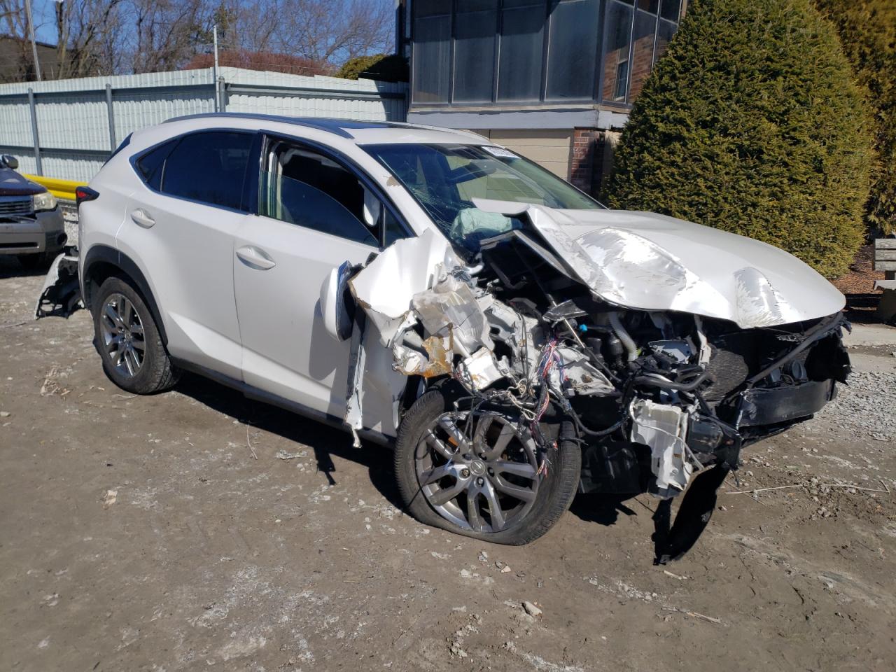2015 Lexus NX VIN JTJBARBZ6F2025677 Copart auction photo, front end / side damage thumbnail 4