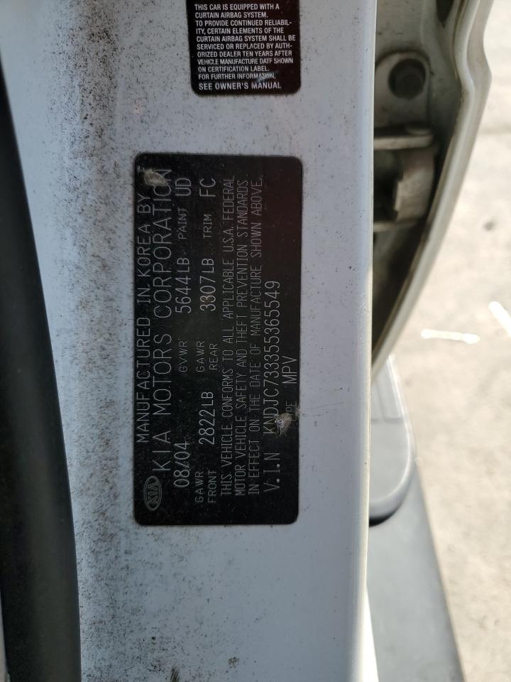 2005 KIA Sorento VIN KNDJC733355365549 Copart auction photo, rear end / undercarriage damage thumbnail 16