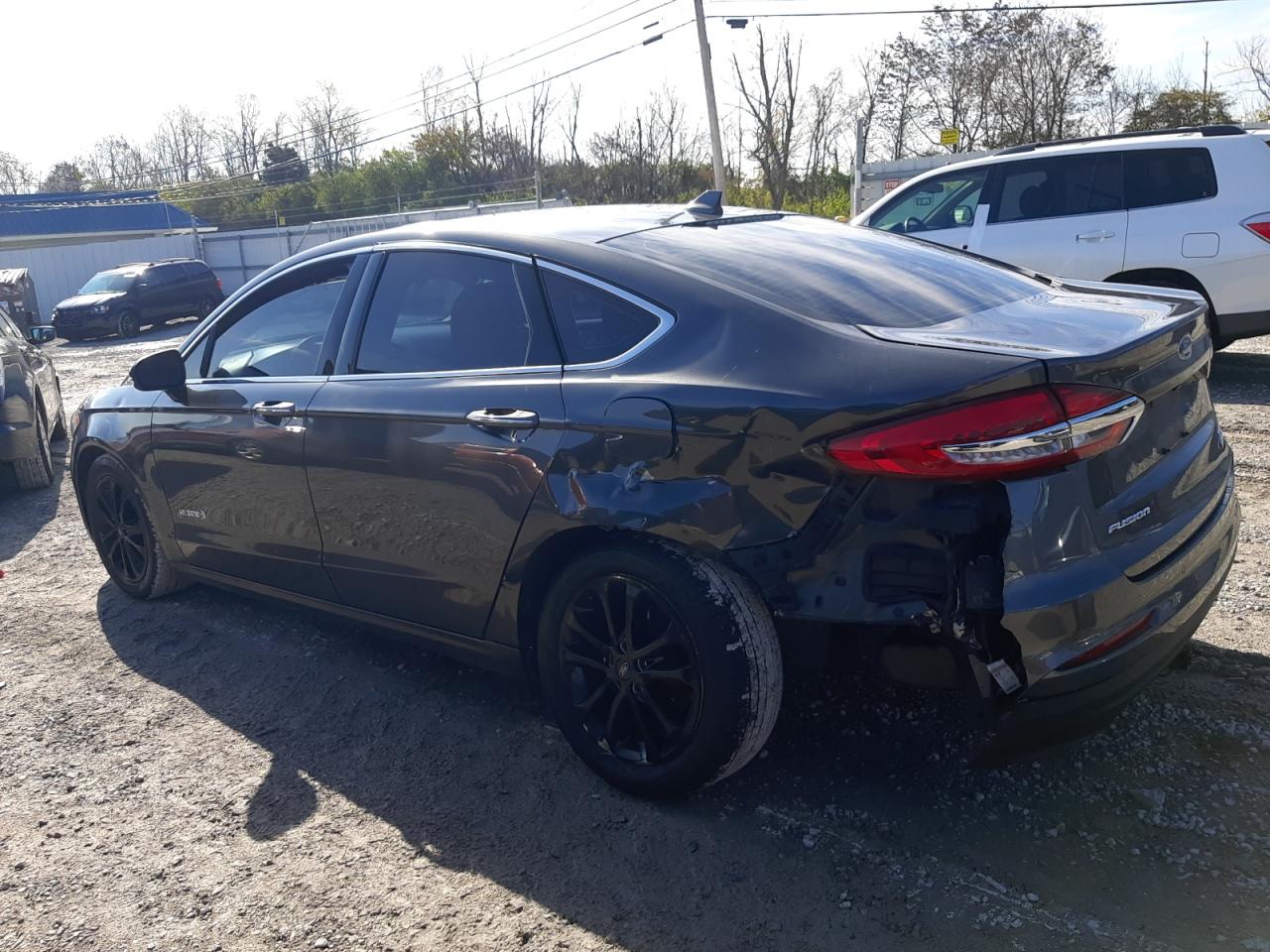 2019 Ford Fusion VIN 3FA6P0MU7KR282214 Copart auction photo, rear end damage thumbnail 2