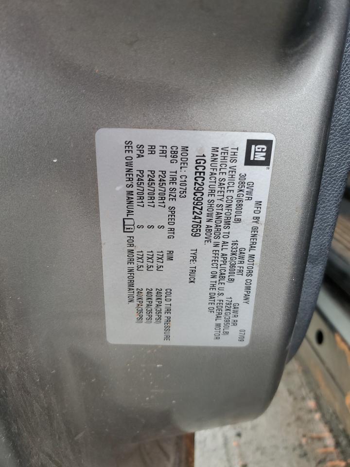 2009 Chevrolet Silverado VIN 1GCEC29C99Z247659 Copart auction photo, front end damage thumbnail 13