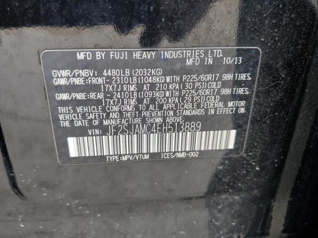 2014 Subaru Forester VIN JF2SJAMC4EH513889 Copart auction photo, rear end / undercarriage damage thumbnail 13