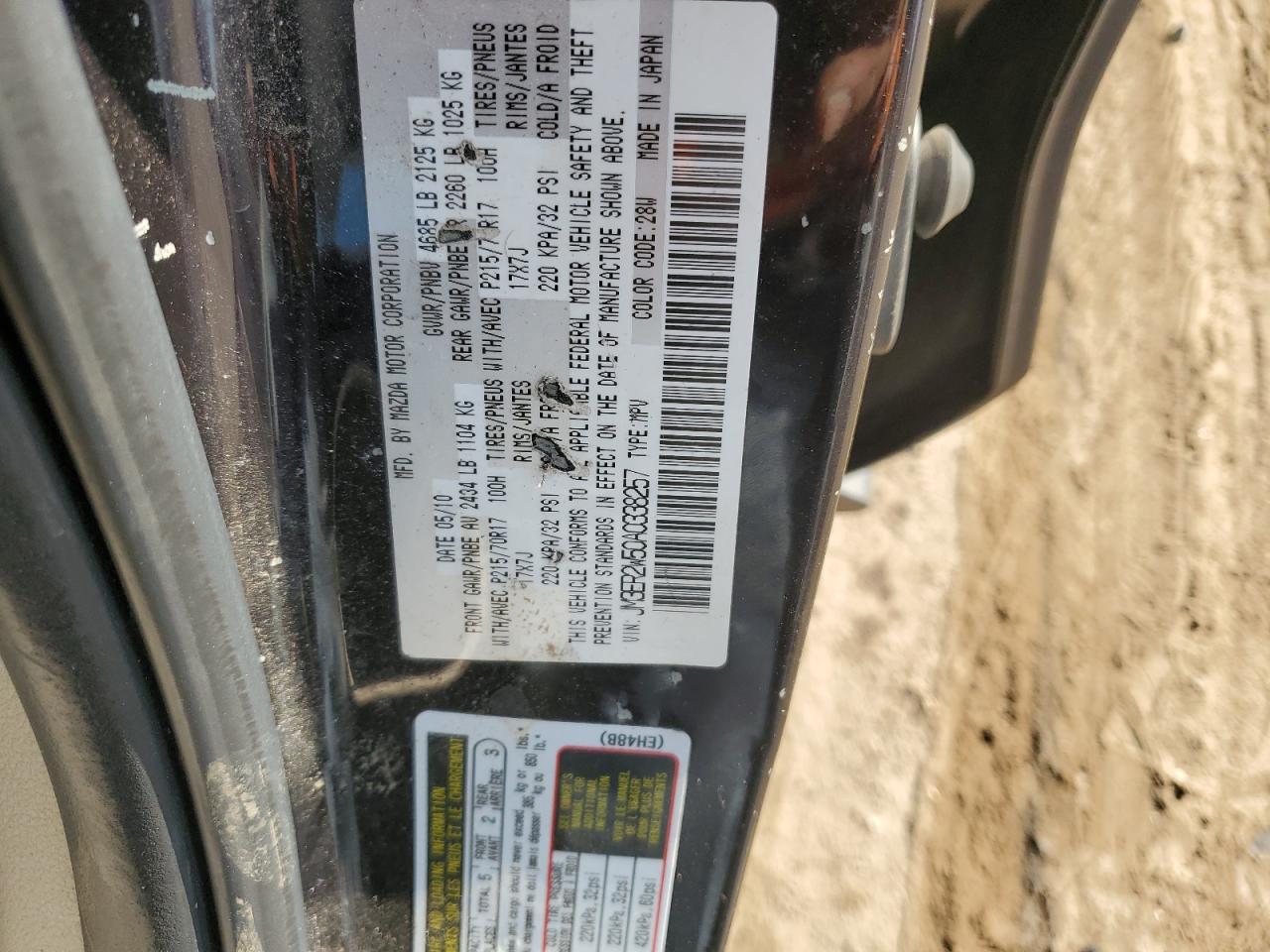 2010 Mazda CX-7 VIN JM3ER2W50A0338257 Copart auction photo, front end / rear end damage thumbnail 12