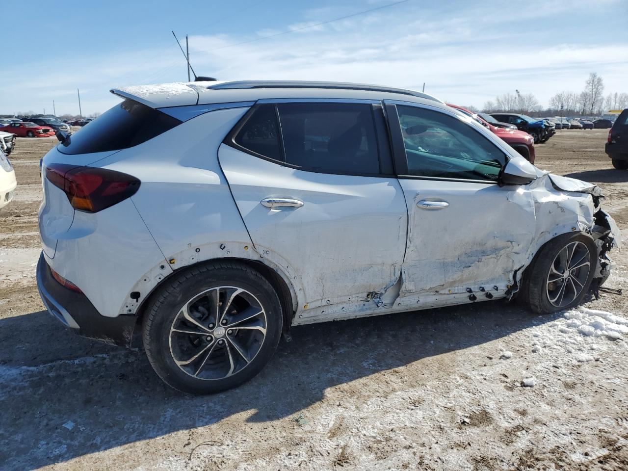 2021 Buick Encore VIN KL4MMDSL5MB170461 Copart auction photo, side / front end damage thumbnail 3