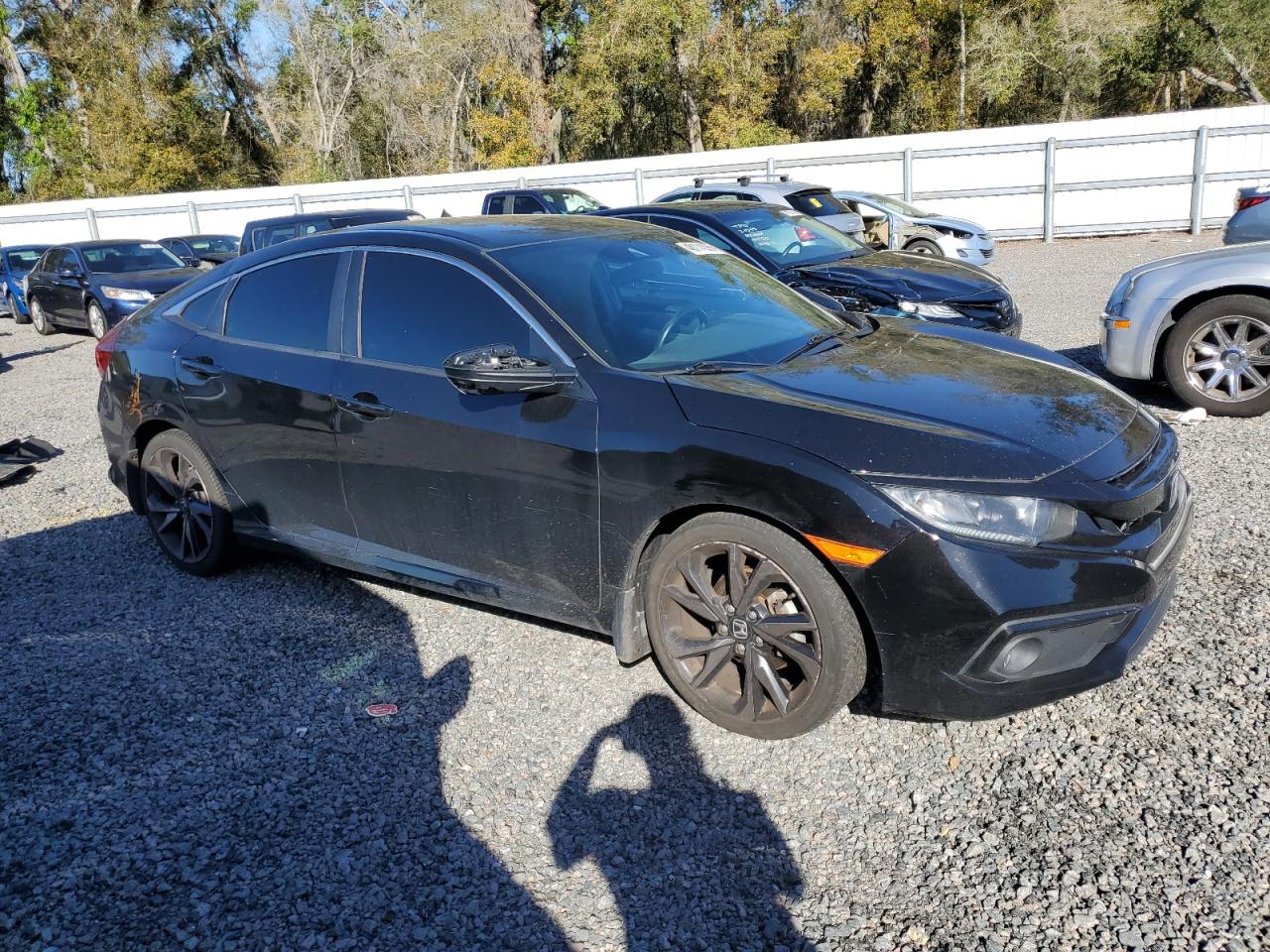 2019 Honda Civic VIN 2HGFC2F87KH561581 Copart auction photo, side / rear end damage thumbnail 4