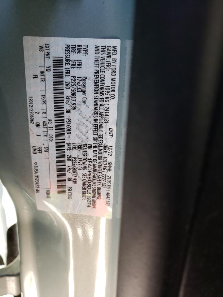 2013 Ford C-MAX VIN 1FADP5BU5DL519274 Copart auction photo, front end / undercarriage damage thumbnail 13