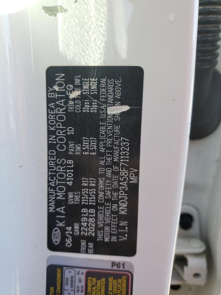 2015 KIA Soul VIN KNDJP3A58F7113237 Copart auction photo, side / minor dent/scratches damage thumbnail 13