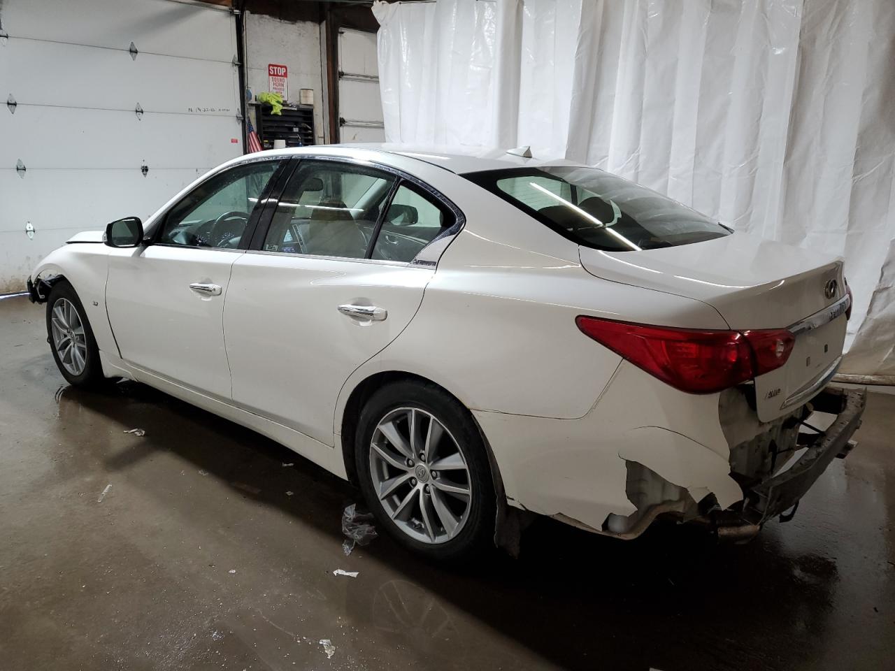 2014 Infiniti Q50 VIN JN1BV7AR0EM689170 Copart auction photo, front end / rear end damage thumbnail 2