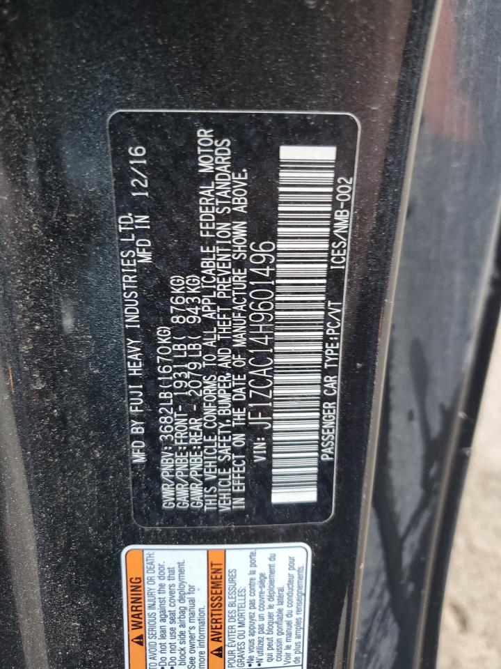 2017 Subaru BRZ VIN JF1ZCAC14H9601496 Copart auction photo, rear end / side damage thumbnail 12