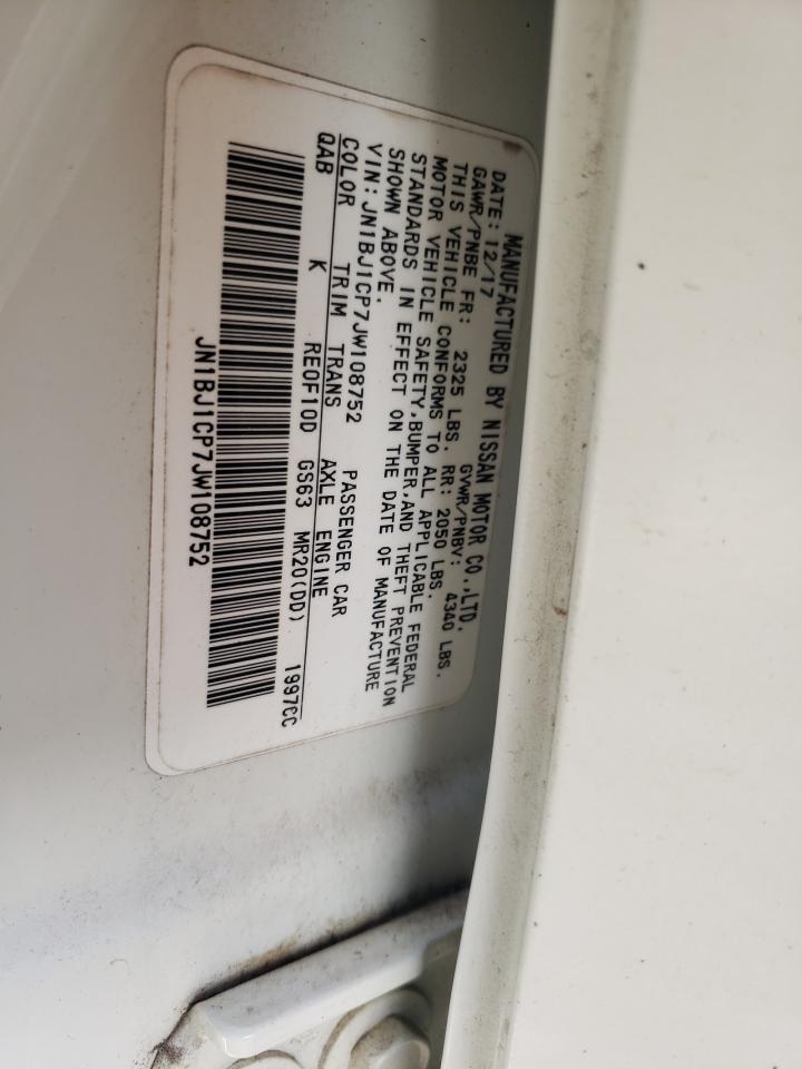 2018 Nissan Rogue VIN JN1BJ1CP7JW108752 Copart auction photo, front end damage thumbnail 14