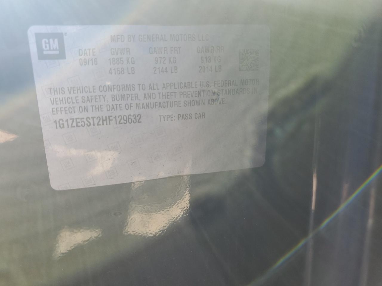 2017 Chevrolet Malibu VIN 1G1ZE5ST2HF129632 Copart auction photo, all over damage thumbnail 12