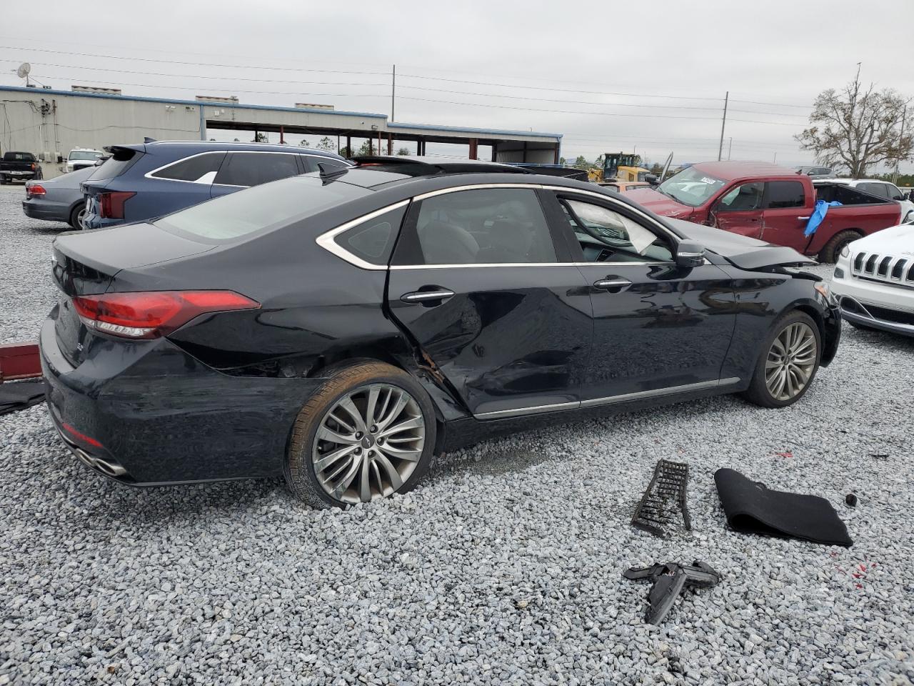 2018 Genesis G80 VIN KMHGN4JF7JU216279 Copart auction photo, all over damage thumbnail 3
