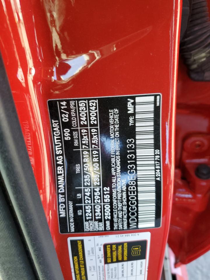 2014 Mercedes-Benz GLK-klasse VIN WDCGG0EB8EG313133 Copart auction photo, side damage thumbnail 14