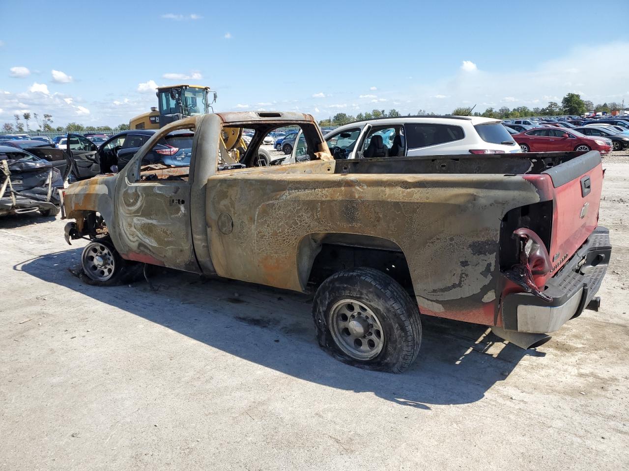 2008 Chevrolet Silverado VIN 1GCHC24K48E216997 Copart auction photo, burn damage thumbnail 2