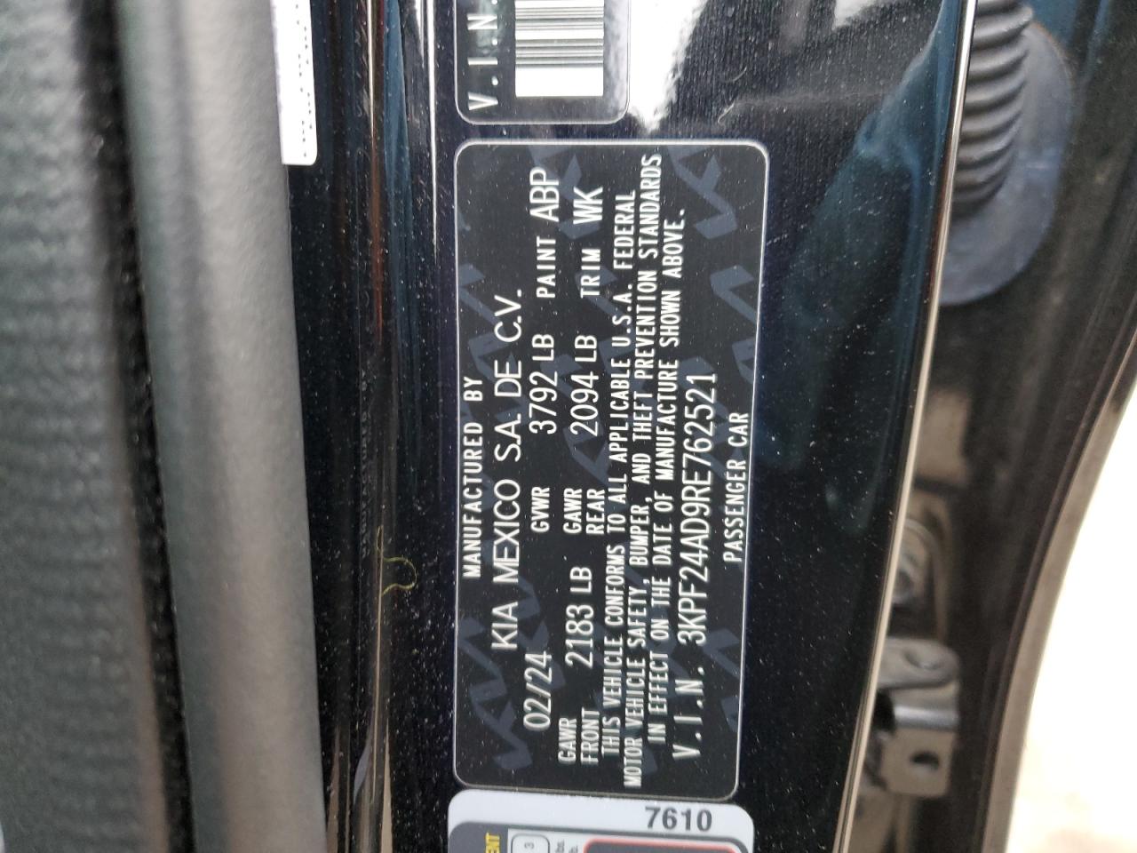 2024 KIA Forte VIN 3KPF24AD9RE762521 Copart auction photo, front end / minor dent/scratches damage thumbnail 12