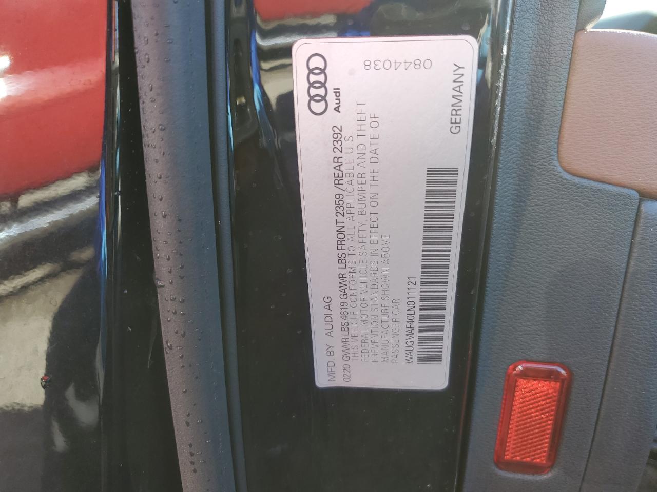 2020 Audi A4 VIN WAUGMAF40LN011121 Copart auction photo, front end damage thumbnail 13