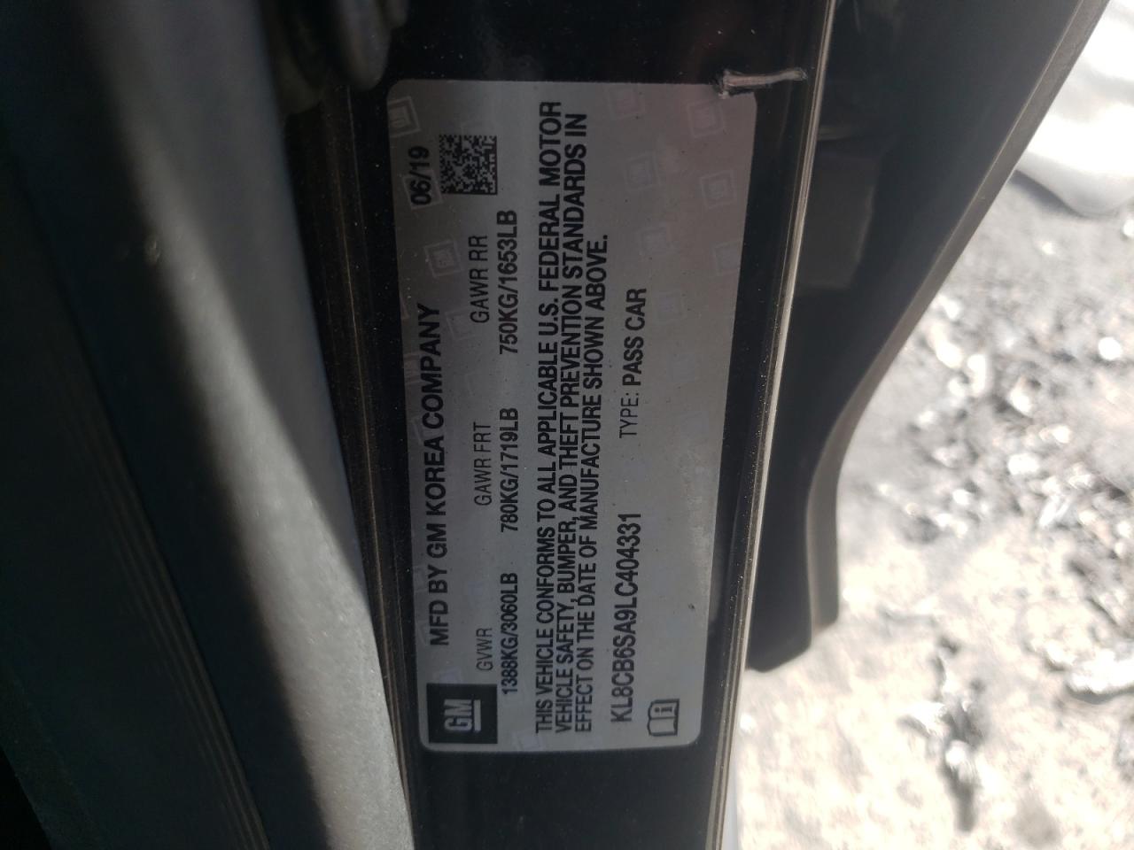 2020 Chevrolet Spark VIN KL8CB6SA9LC404331 Copart auction photo, front end damage thumbnail 12