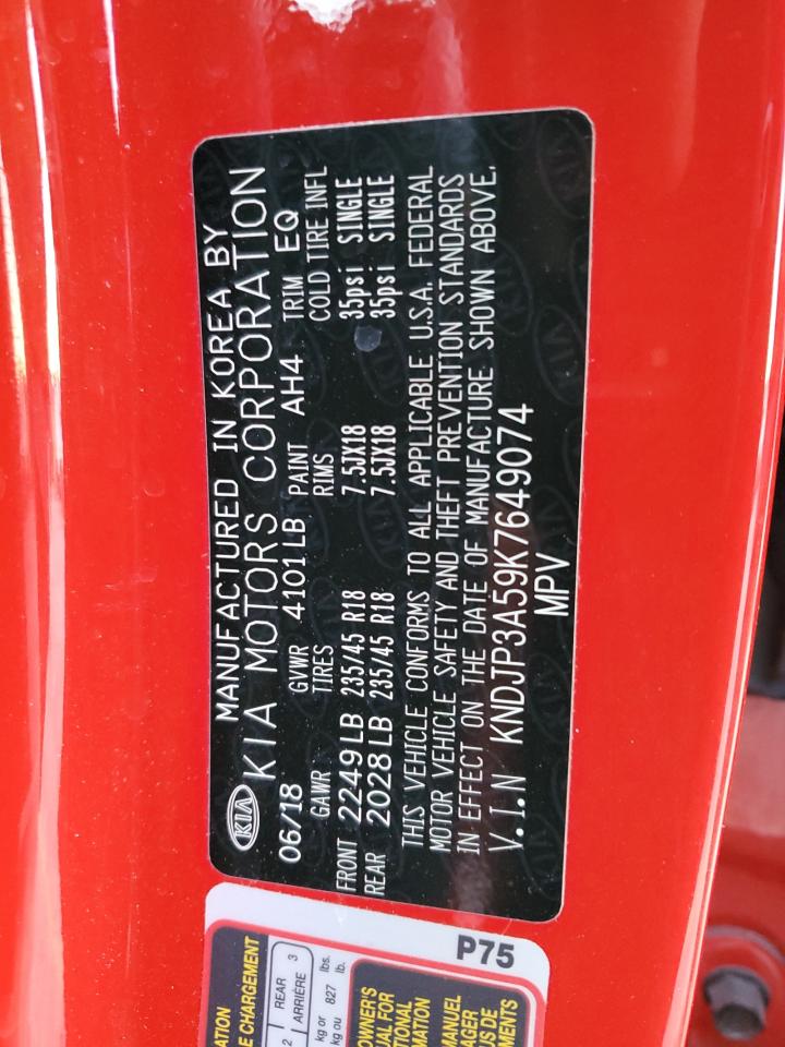 2019 KIA Soul VIN KNDJP3A59K7649074 Copart auction photo, side damage thumbnail 12