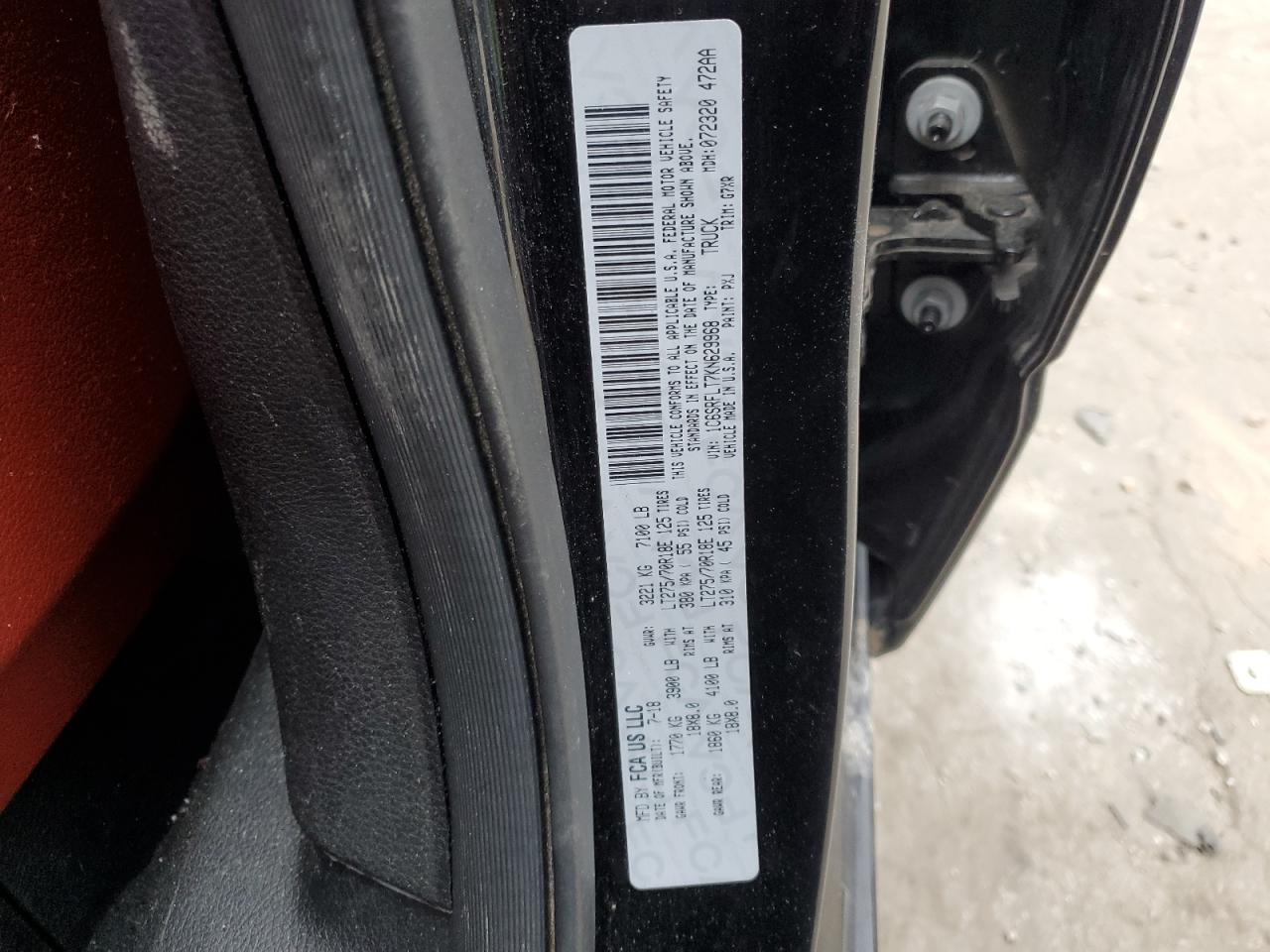2019 RAM 1500 VIN 1C6SRFLT7KN629968 Copart auction photo, side / rear end damage thumbnail 12