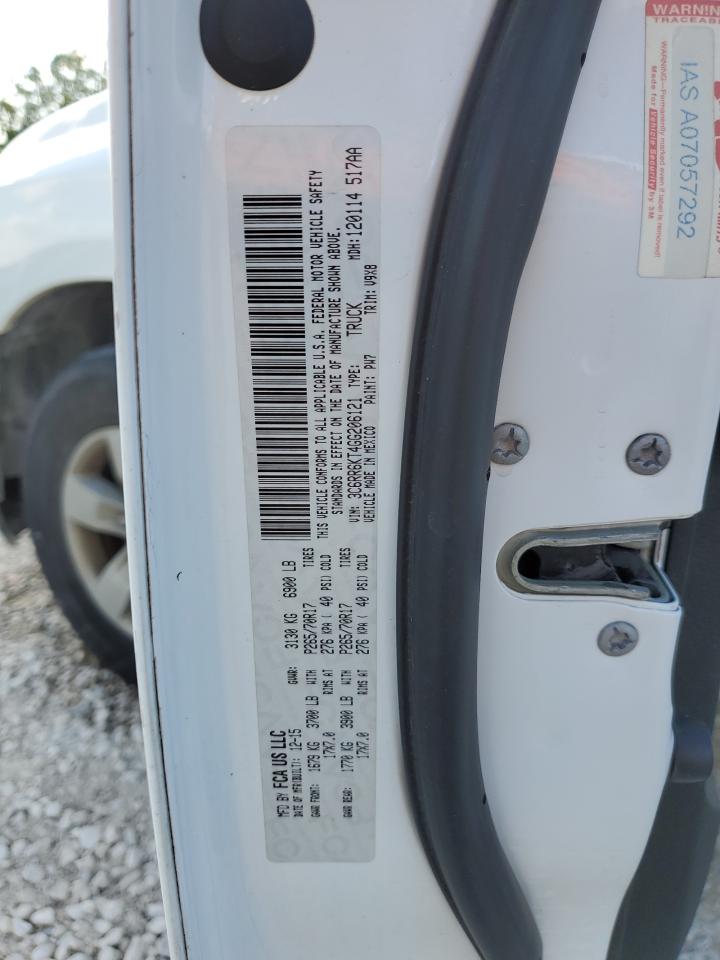 2016 RAM 1500 VIN 3C6RR6KT4GG206121 Copart auction photo, side damage thumbnail 12