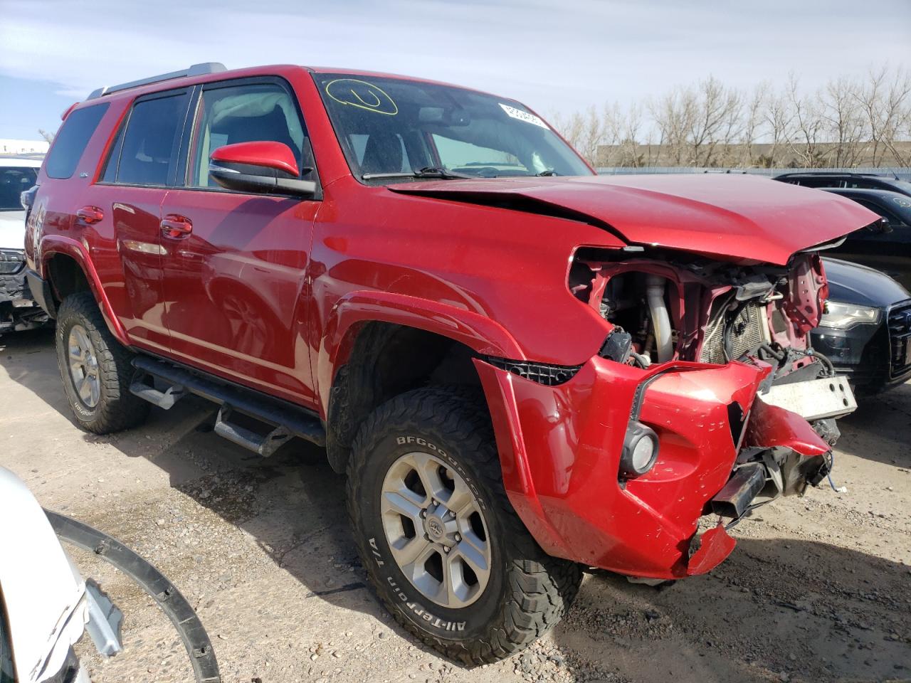 2015 Toyota 4Runner VIN JTEBU5JR4F5272162 Copart auction photo, front end / hail damage thumbnail 4