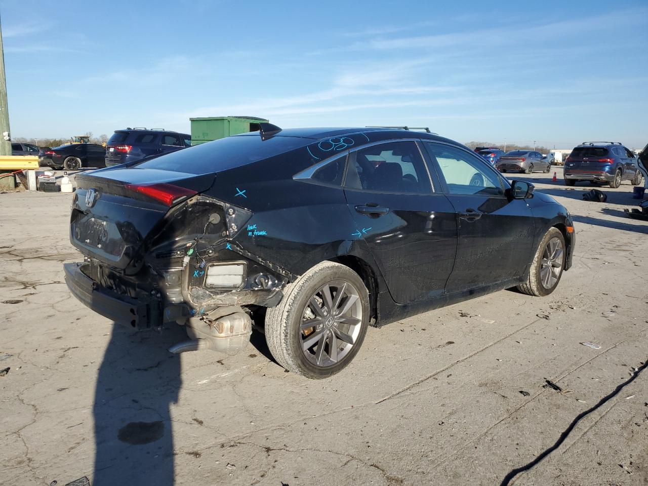 2021 Honda Civic VIN 19XFC1F3XME009276 Copart auction photo, rear end damage thumbnail 3