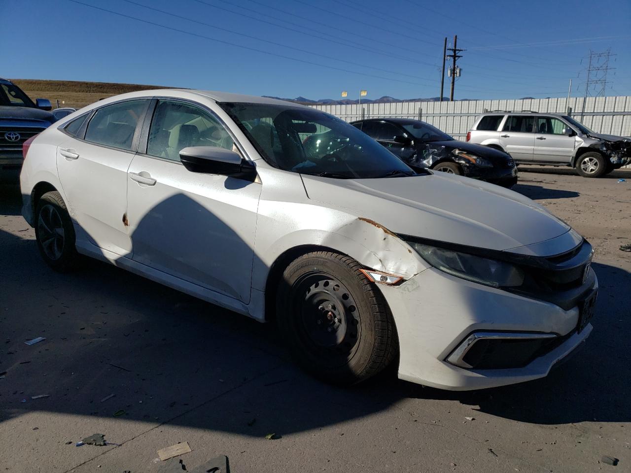 2019 Honda Civic VIN 19XFC2F67KE023701 Copart auction photo, front end / side damage thumbnail 4