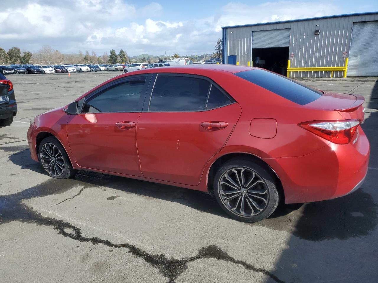2015 Toyota Corolla VIN 5YFBURHE6FP346215 Copart auction photo, side / front end damage thumbnail 2