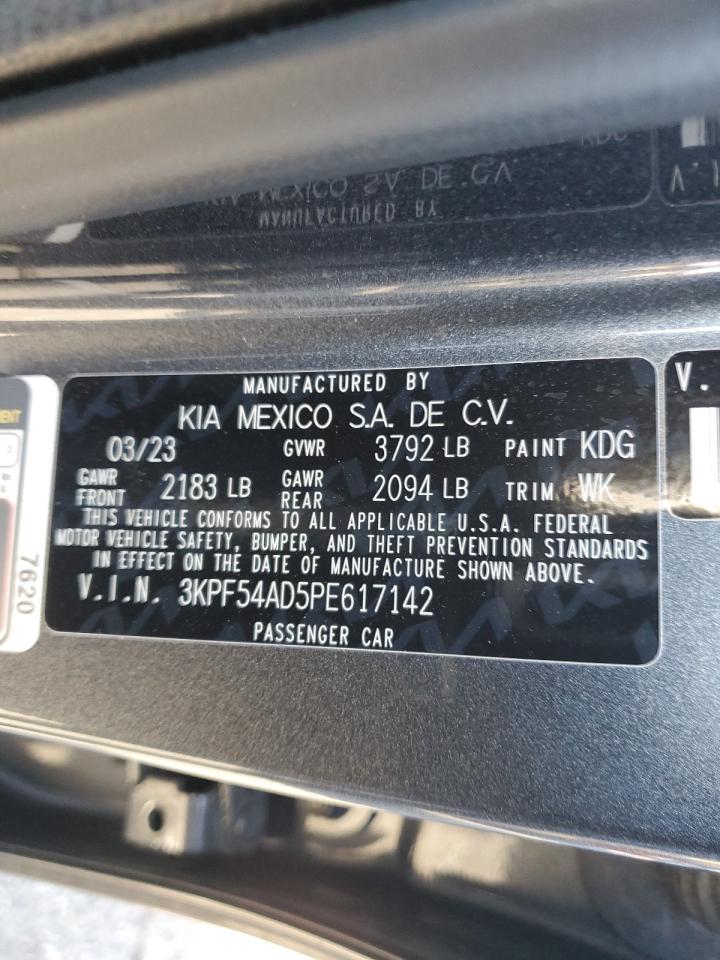 2023 KIA Forte VIN 3KPF54AD5PE617142 Copart auction photo, front end / minor dent/scratches damage thumbnail 13